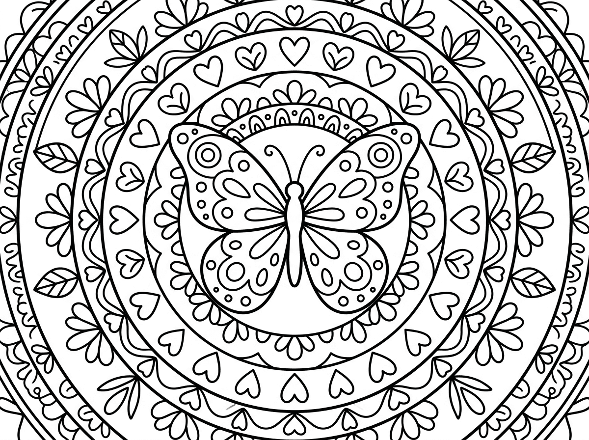 צור לי מנדלה עם פרפר באמצע