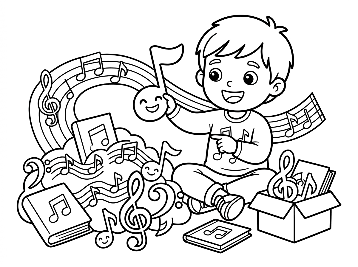 שלום האם אתה יכול ליצור לי ציור של ילד שיש לו אוסף של טיונים