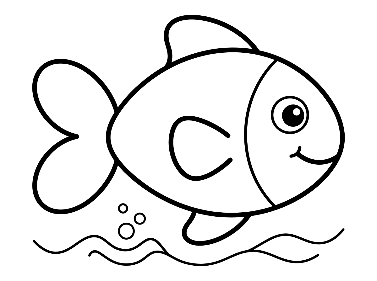 אשמח גם לדף עם ציור של דגים שמתאים לגיל שנתיים