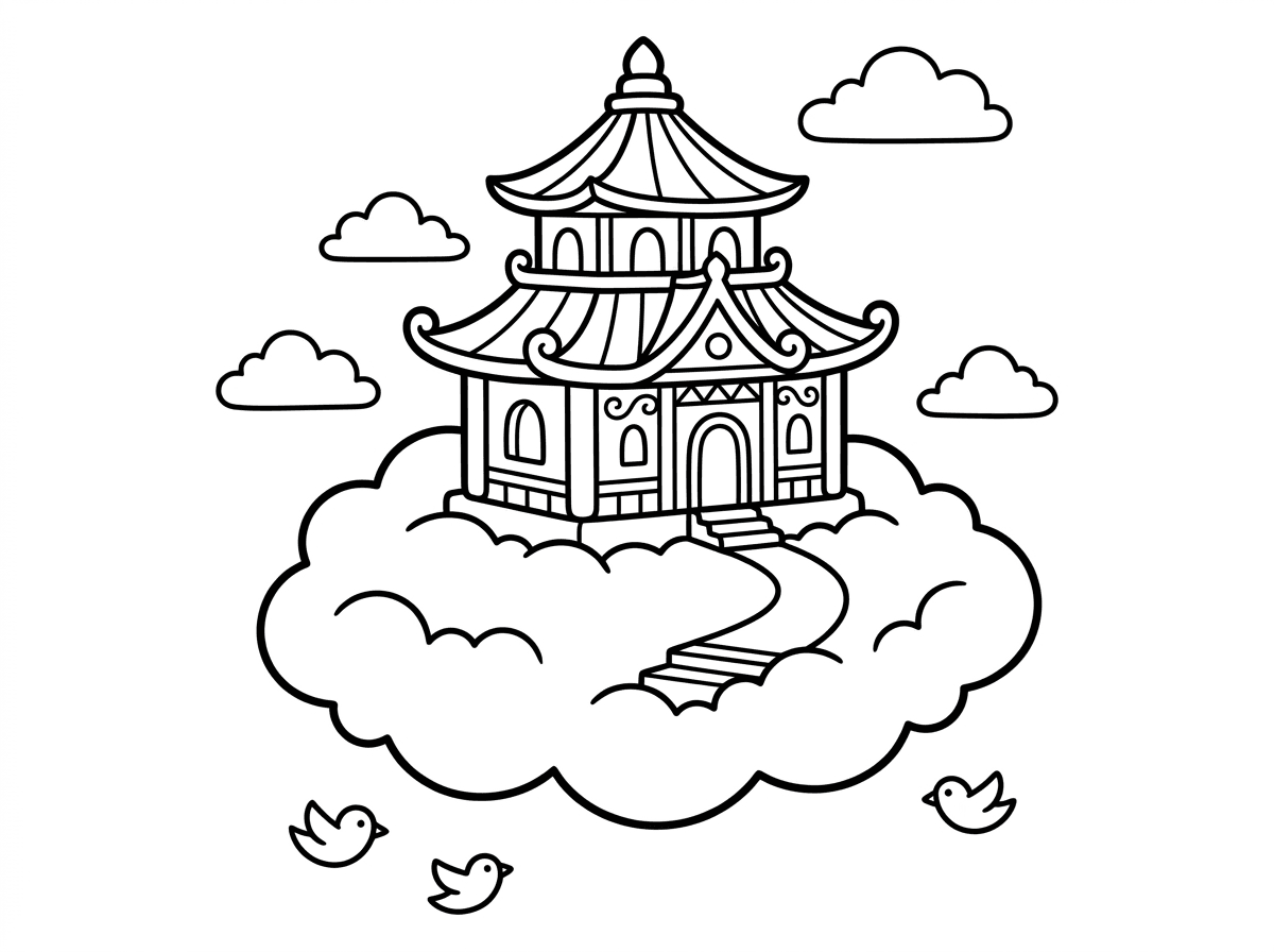 ציור של בית המקדש על ענן