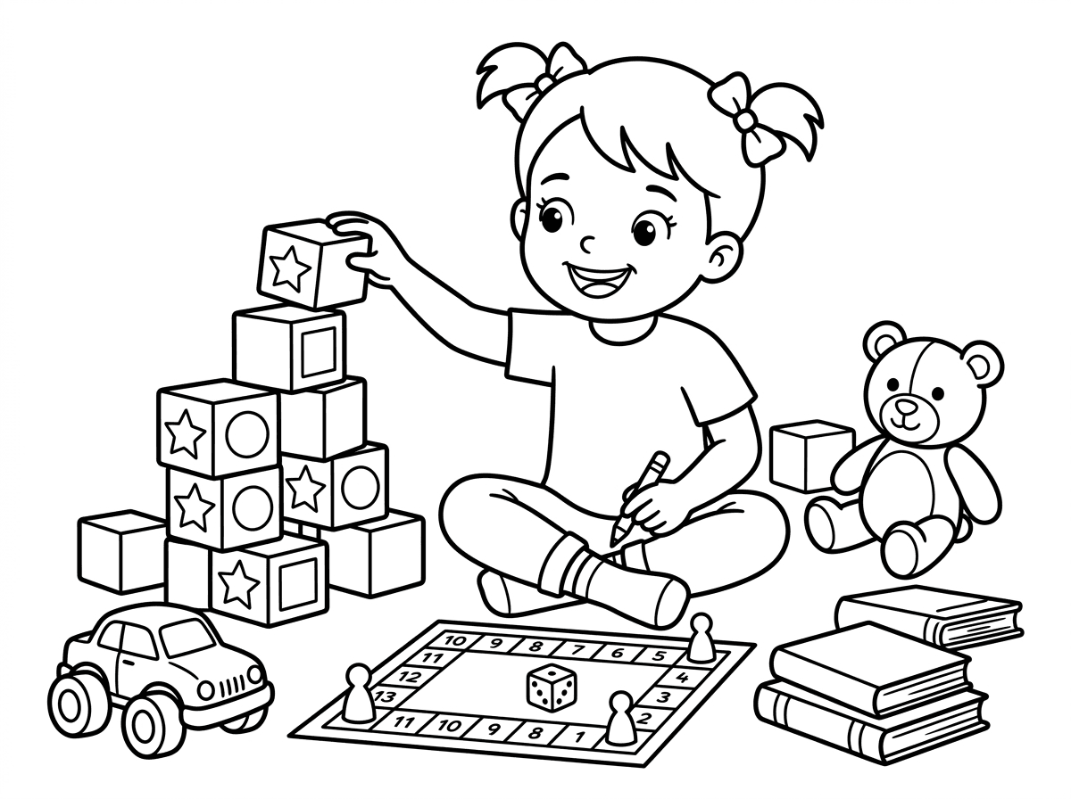 ילדה משחקת משחקים