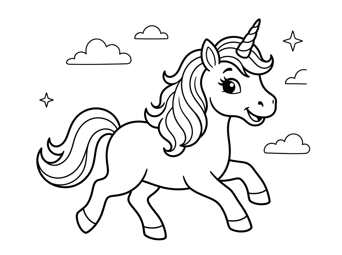 דף צביעה של חד קרן