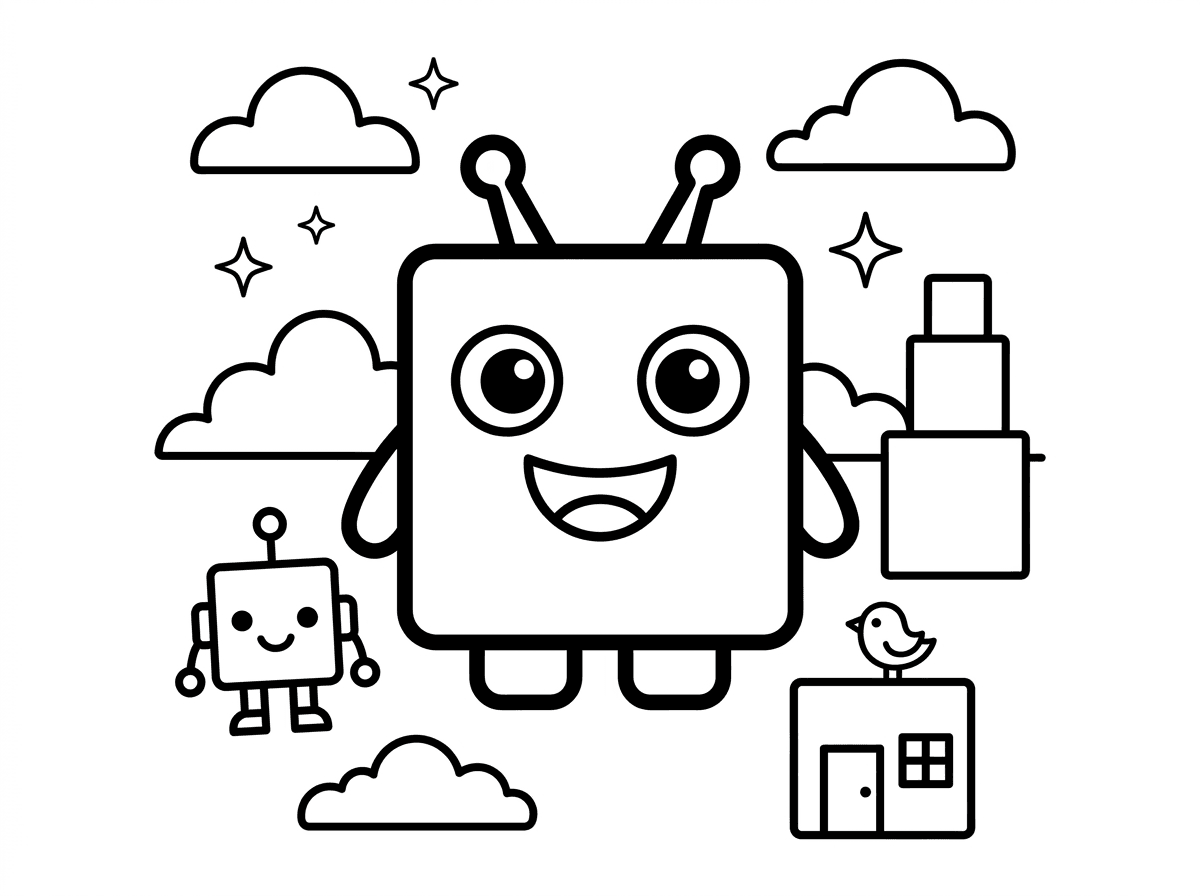 אח שלי בן 3ביקש דף צביעה עם ריבועים