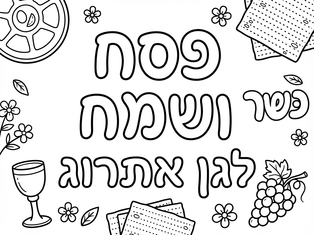 דף וכיתוב פסח כשר ושמח לגן אתרוג