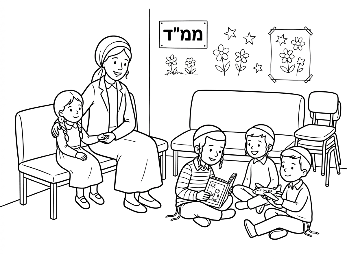 כיתת ילדים חרדים בממ"ד בזמן העזקה