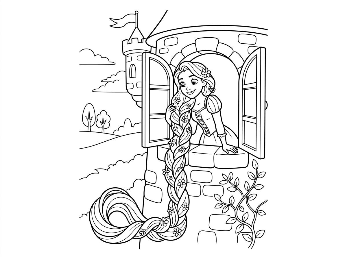 תעשה לי דף צביעה של רפונזל