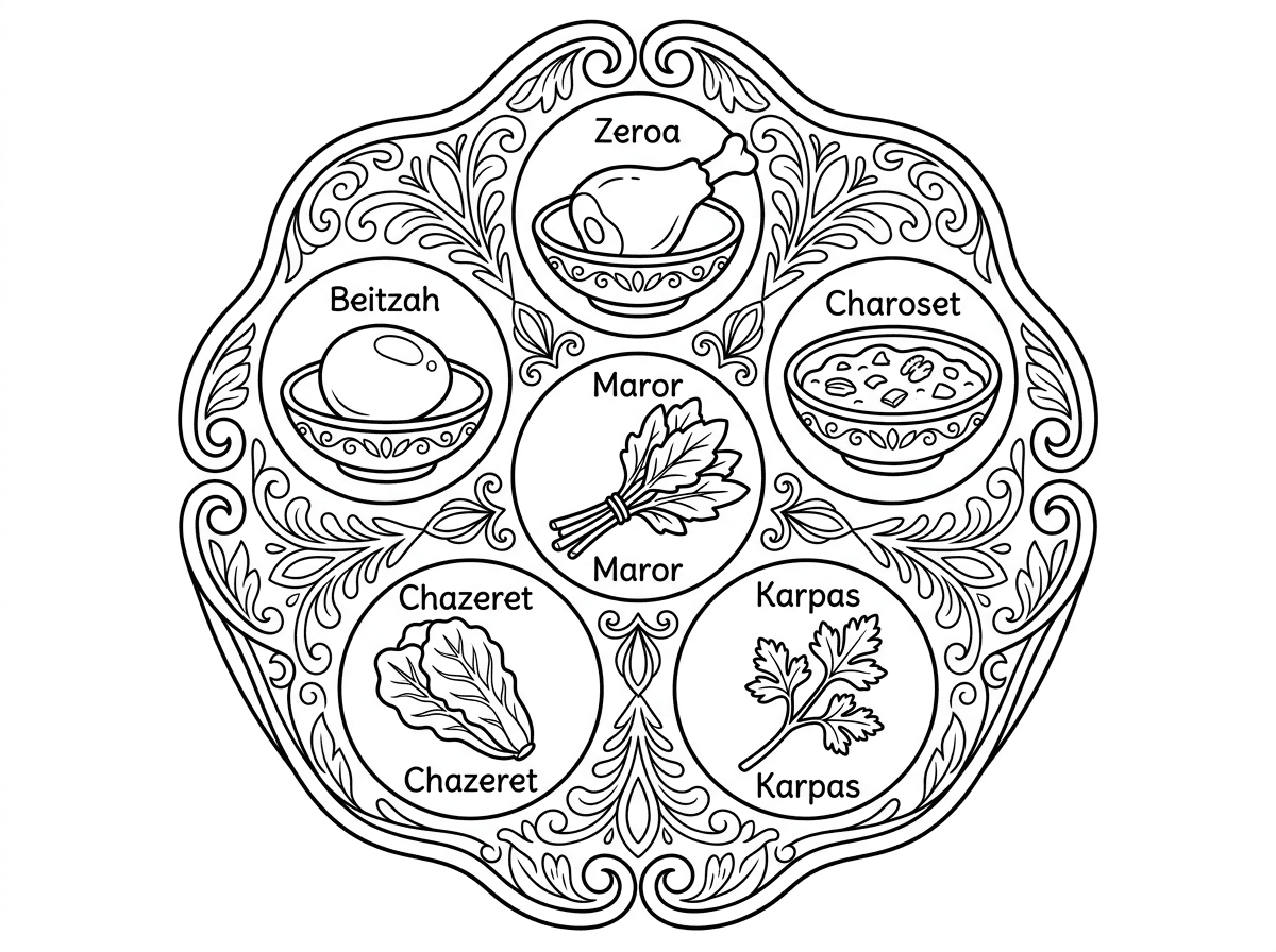 קערת ליל הסדר על פי מנהגי חב"ד
בעיצוב יוקרתי 
מעוטר