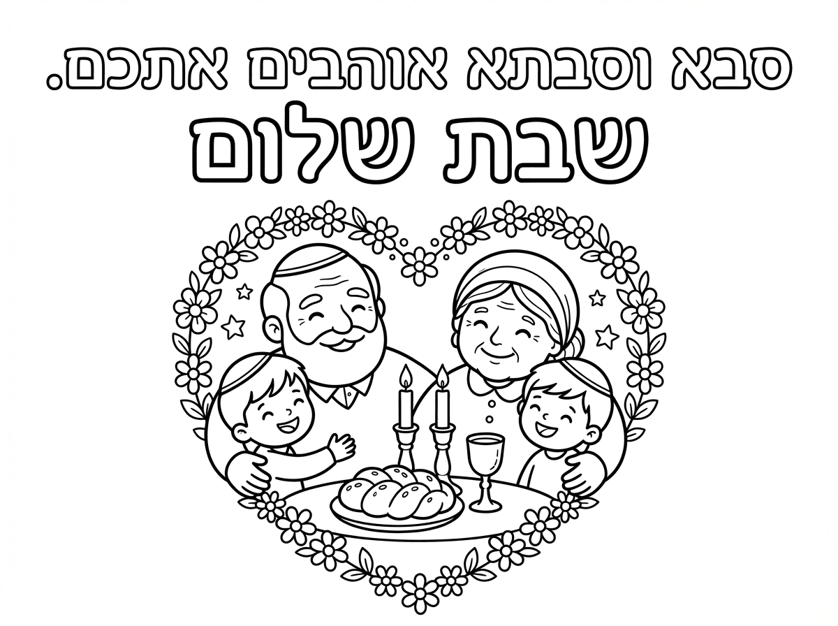 אנימבקשת להוסיף את הכיתוב סבא וסבתא אוהבים אתכם.שבת שלום