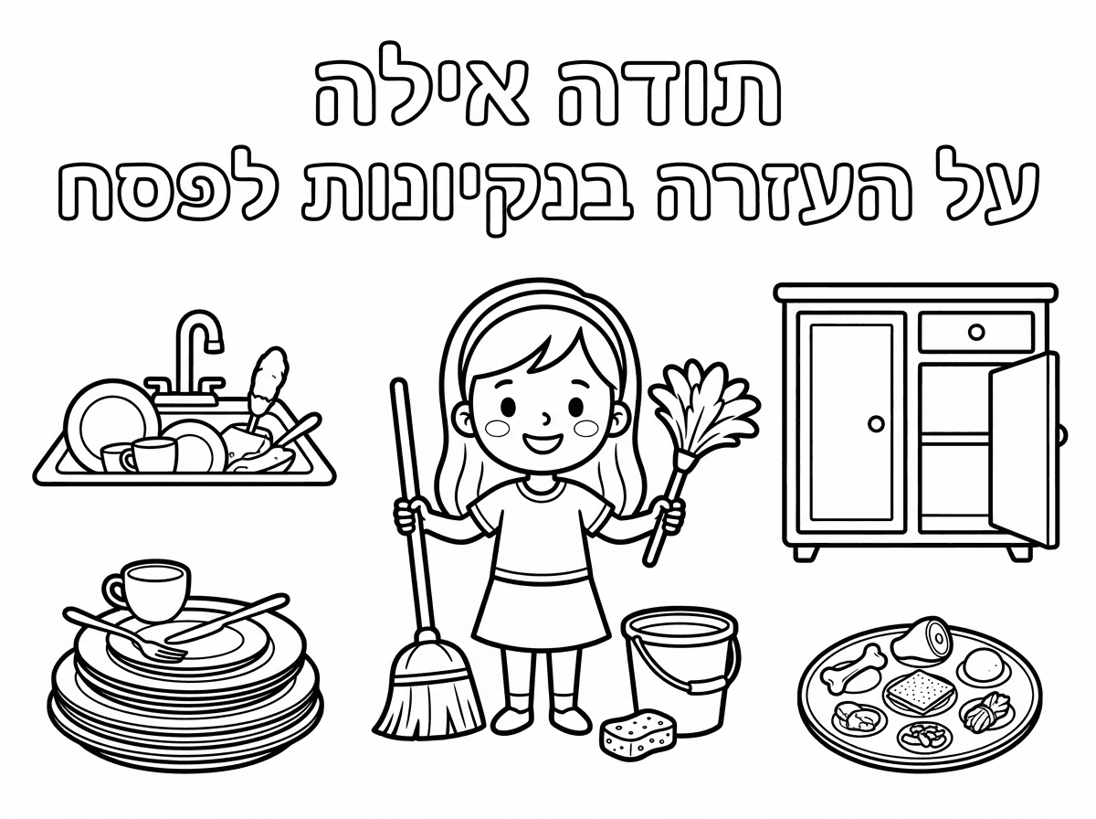 אשמח לציור לצביעה שכתוב באותיות גדולות לצביעה תודה אילה על העזרה  בנקיונות לפסח