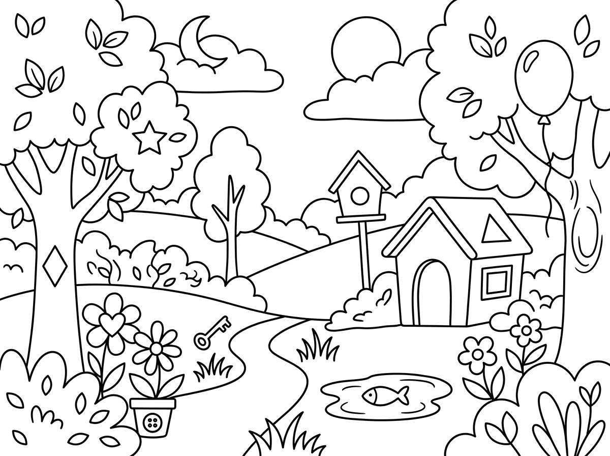 רקע ובו מתחבאים פריטים