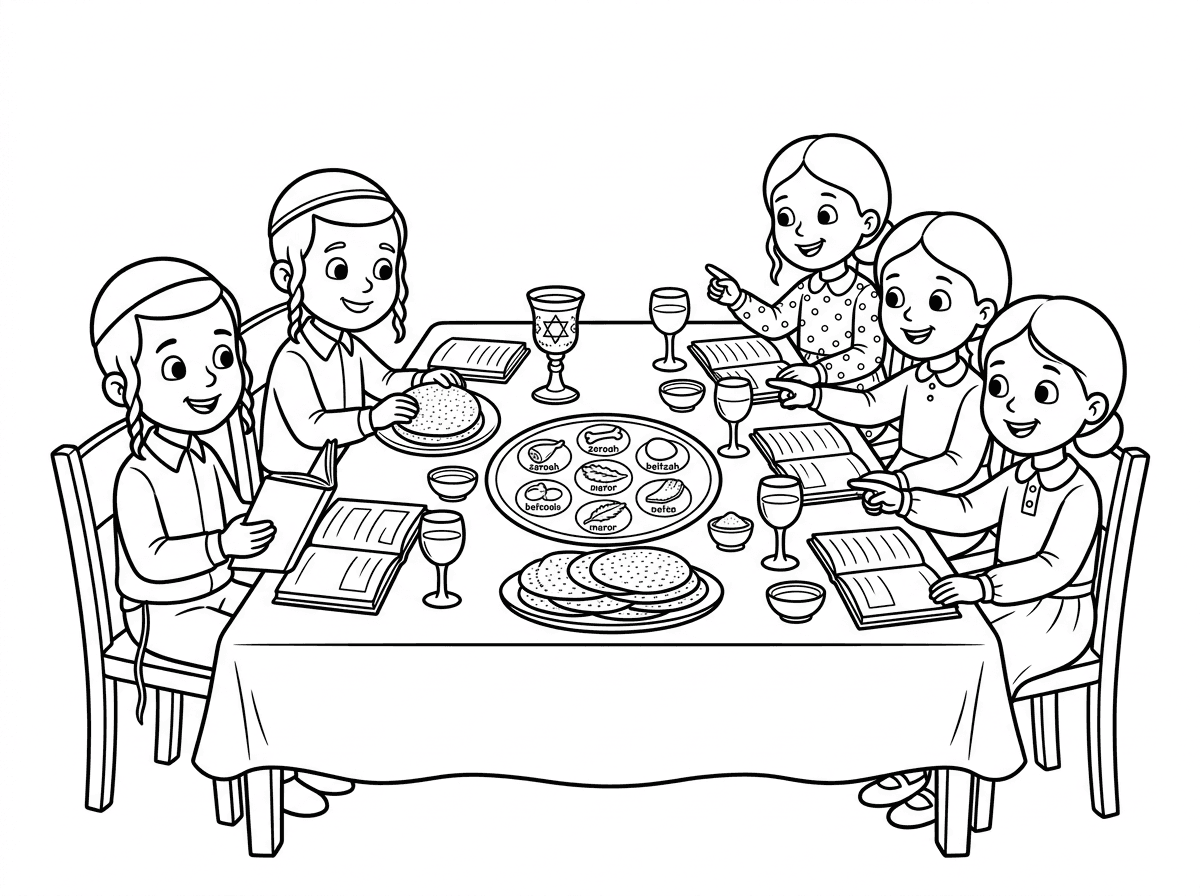 שלחן ליל הסדר עם ילדים חרדיים