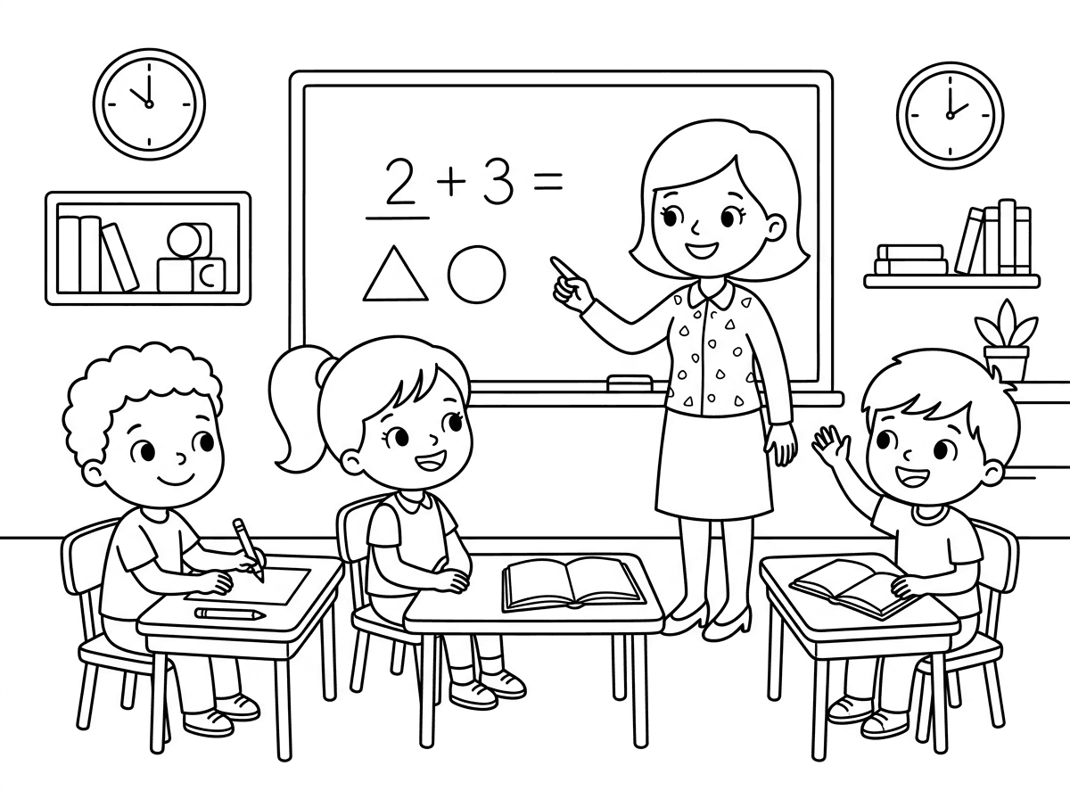 תעשה לי דף צביעה של כיתה לומדת