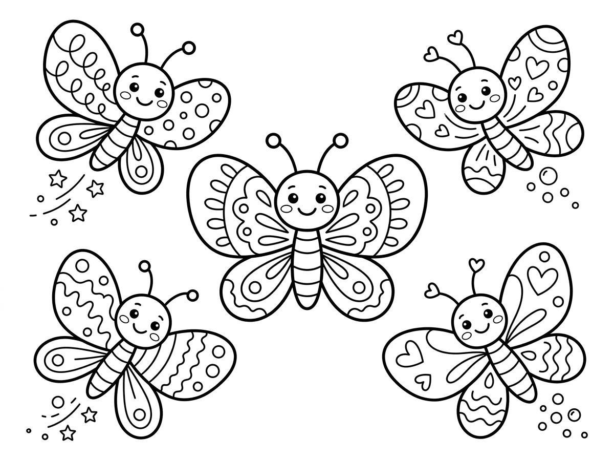 פרפרים יפיפיים עם פנים