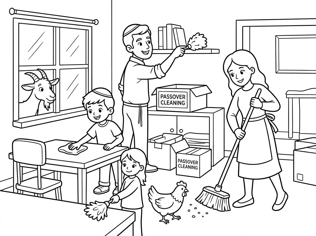 יפה, תכין את זה שוב עם עיזה מציצה מהחלון ותרנגולת מסתובבת בבית