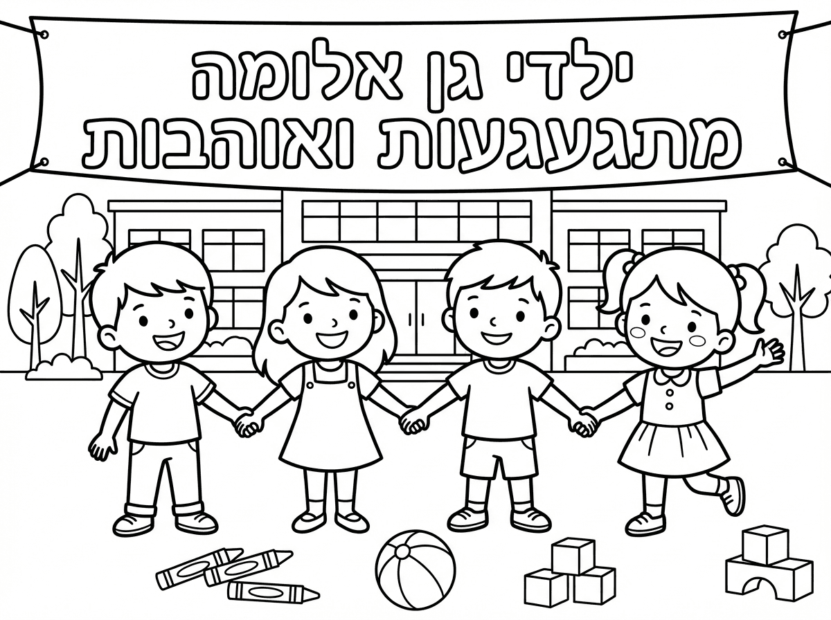 תיצור דף צביעה ילדי גן אלומה מתגעגעות ואוהבות❤️