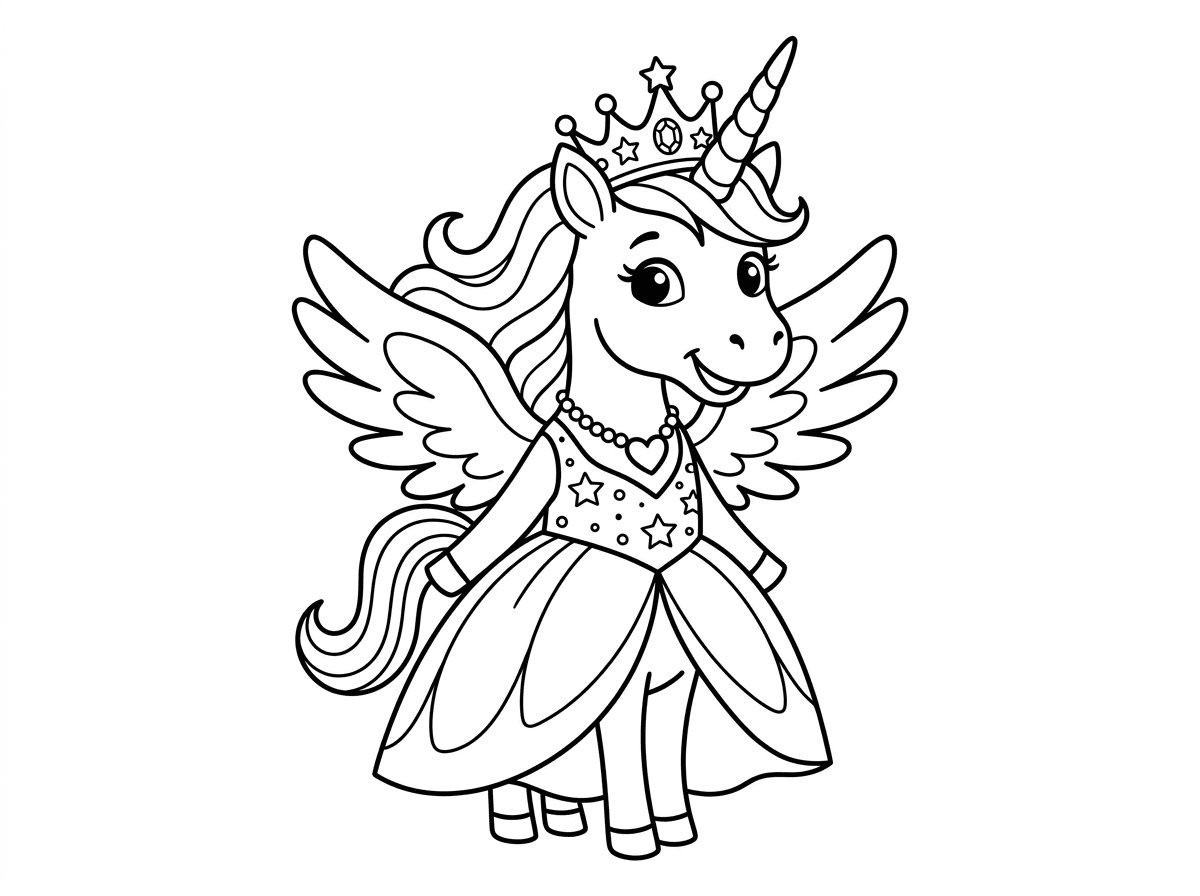 אני רוצה תמונה לצביעה של חד קרן מלכה