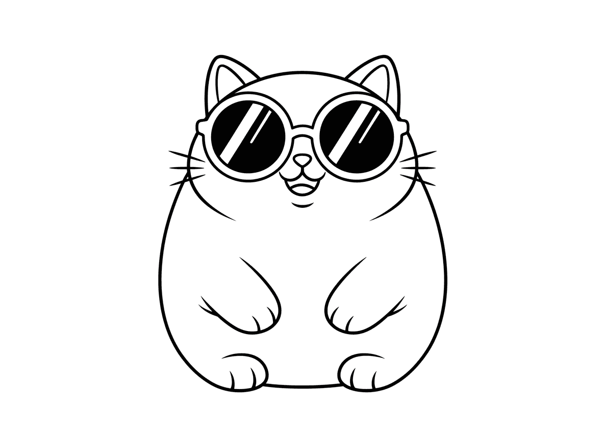 חתול שמנמן עם משקפי שמש