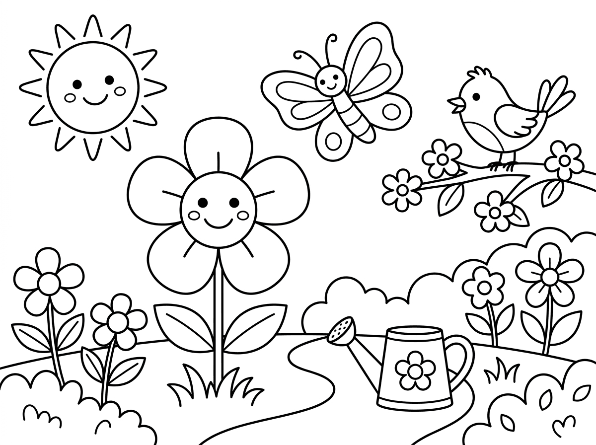 תכין לי בבקשה דפי צביעה בנושא באביב