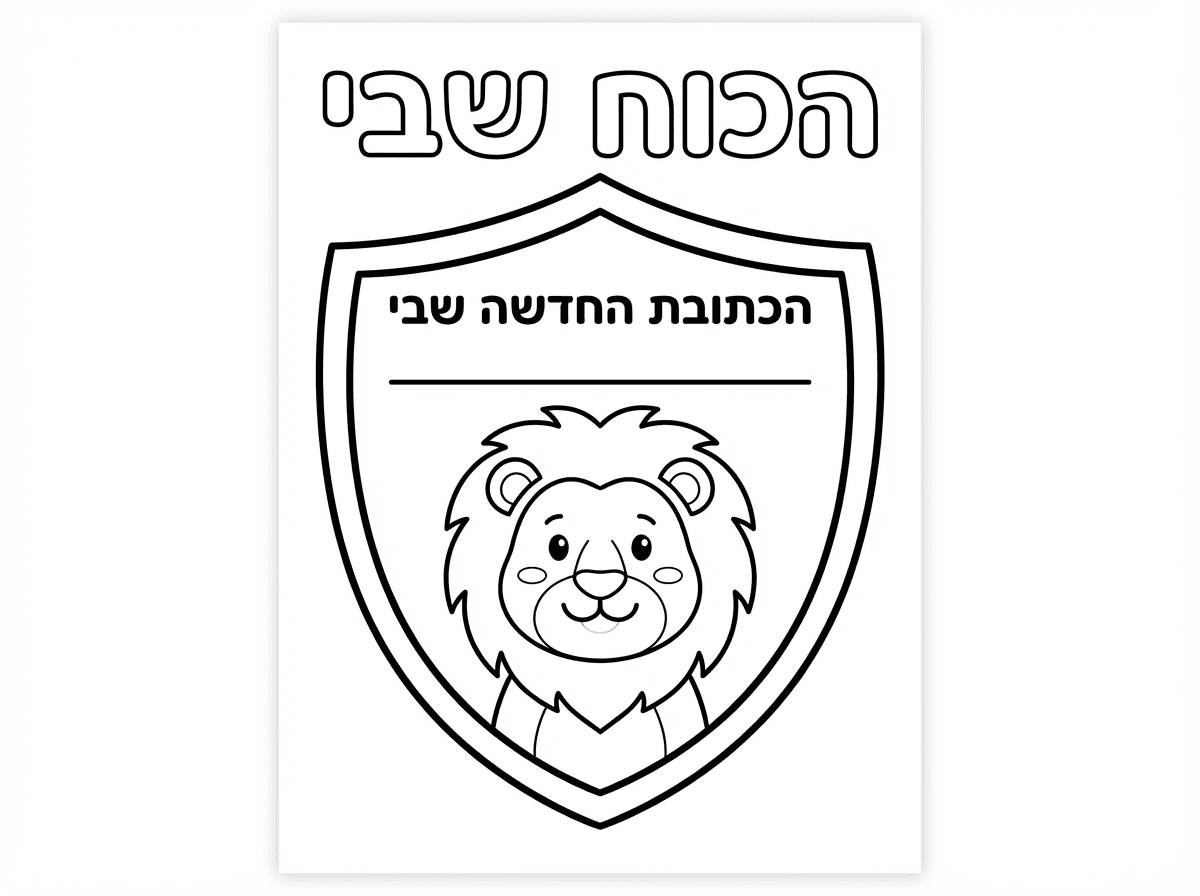 שהדף יהיה לאורך ויהיה כתוב בחלק העליון של הדף הכוח שבי. והאריה והמגן יהיו גדולים יותר