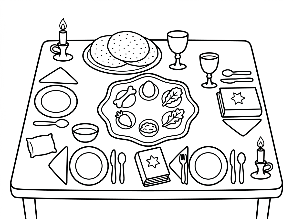 מעונינת בדף צביעה של שולחן ליל הסדר