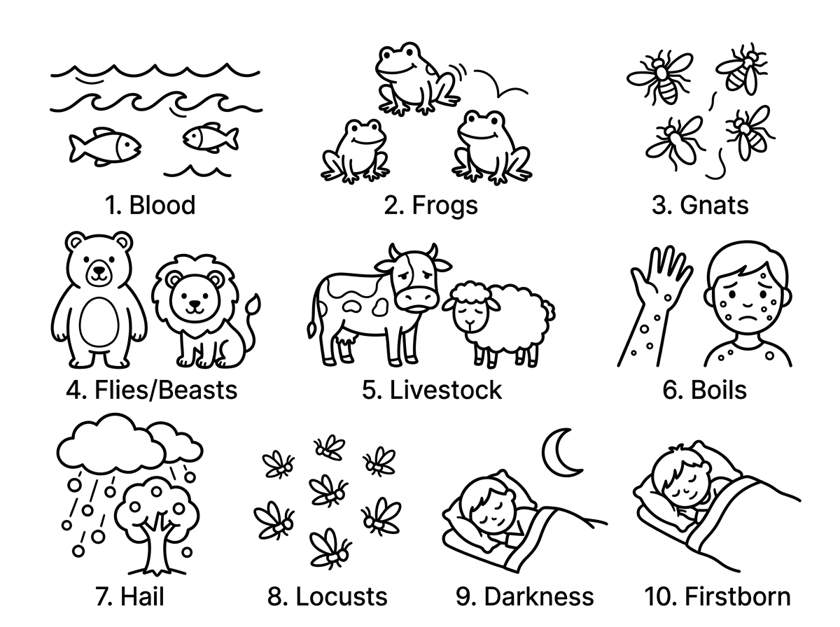 צור לי דף צביעה של עשרת המכות