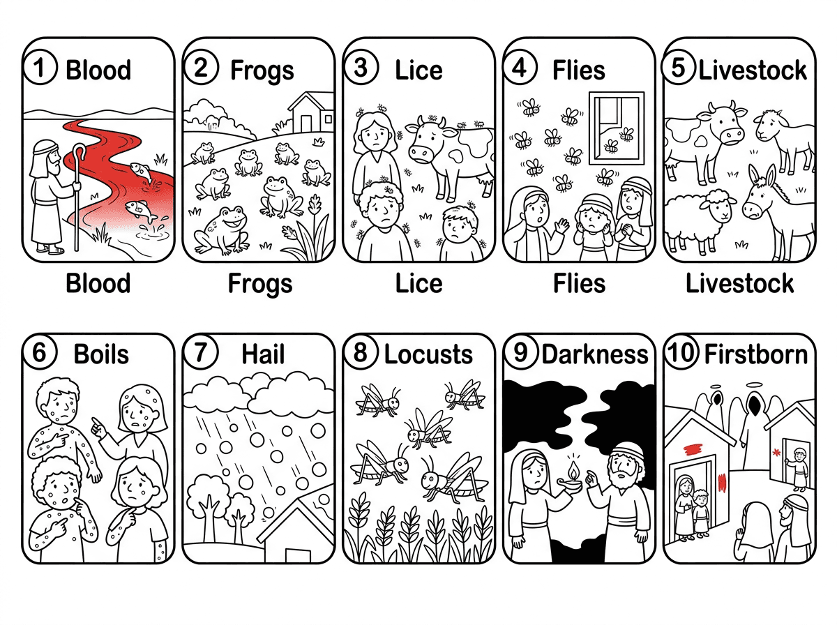 אשמח לדף צביעה של 10 המכות