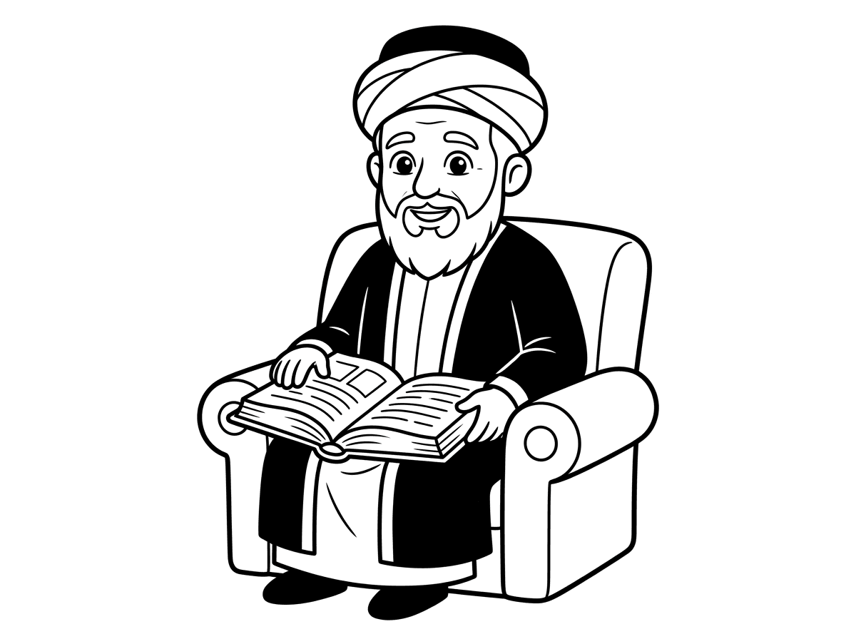 תיצור לי בבקשה דף צביעה של הרב עובדיה