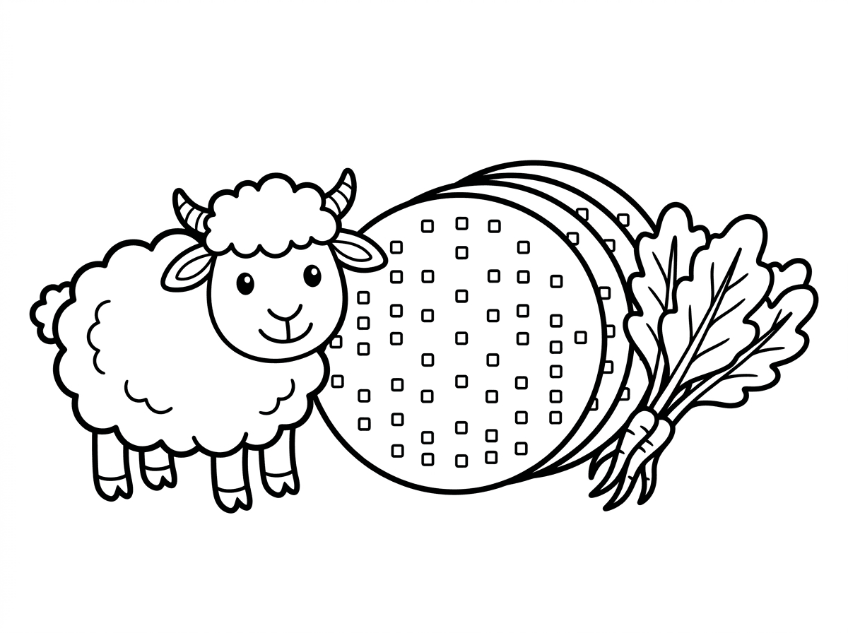 צור לי תמונה של כבשה , מצוות עגולות ומרור אחד ליד השני