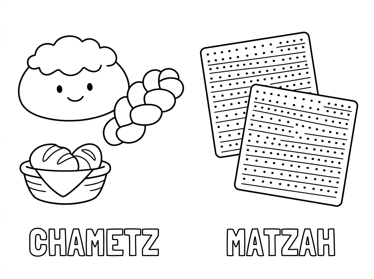 דף ציור חמץ ומצה