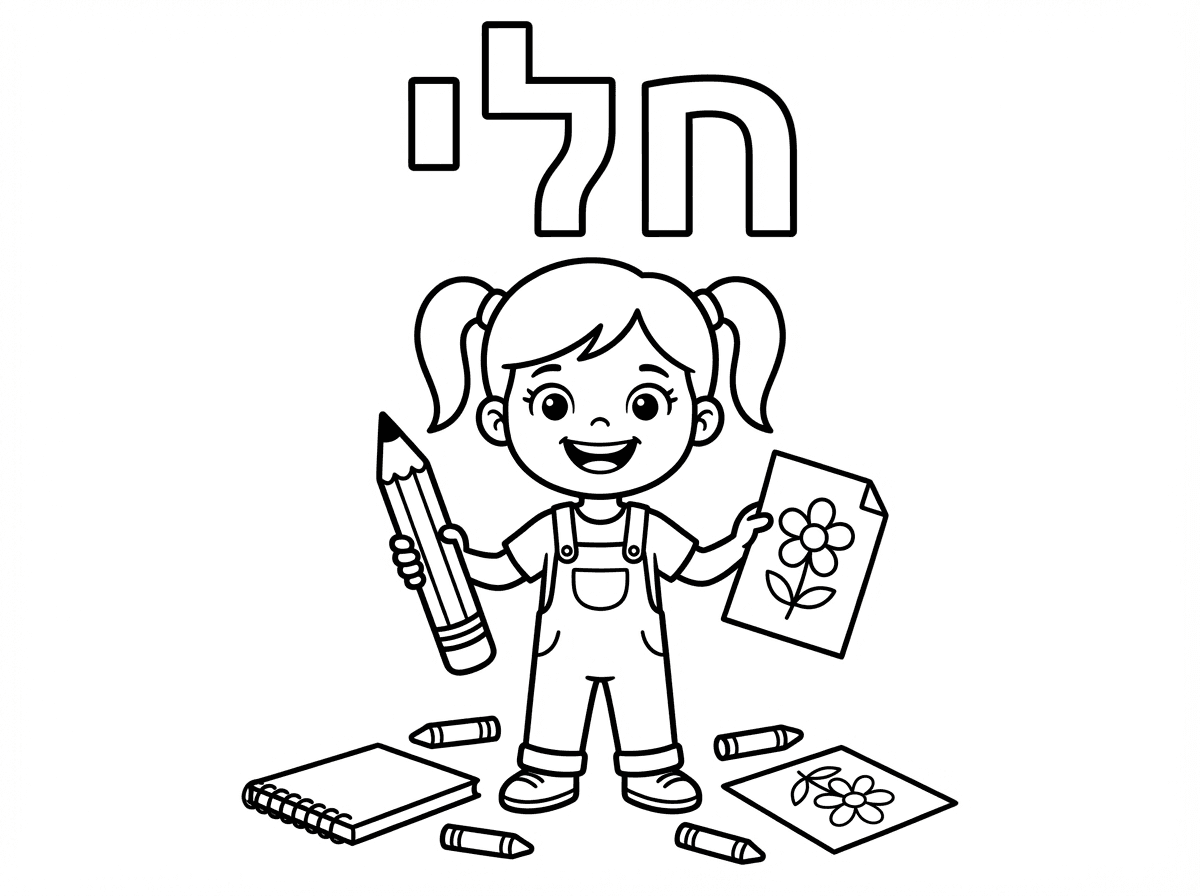 תעשה לי תמונה של ילדה בשם חלי 
ילדה בת 7 
שאוהבת לצייר