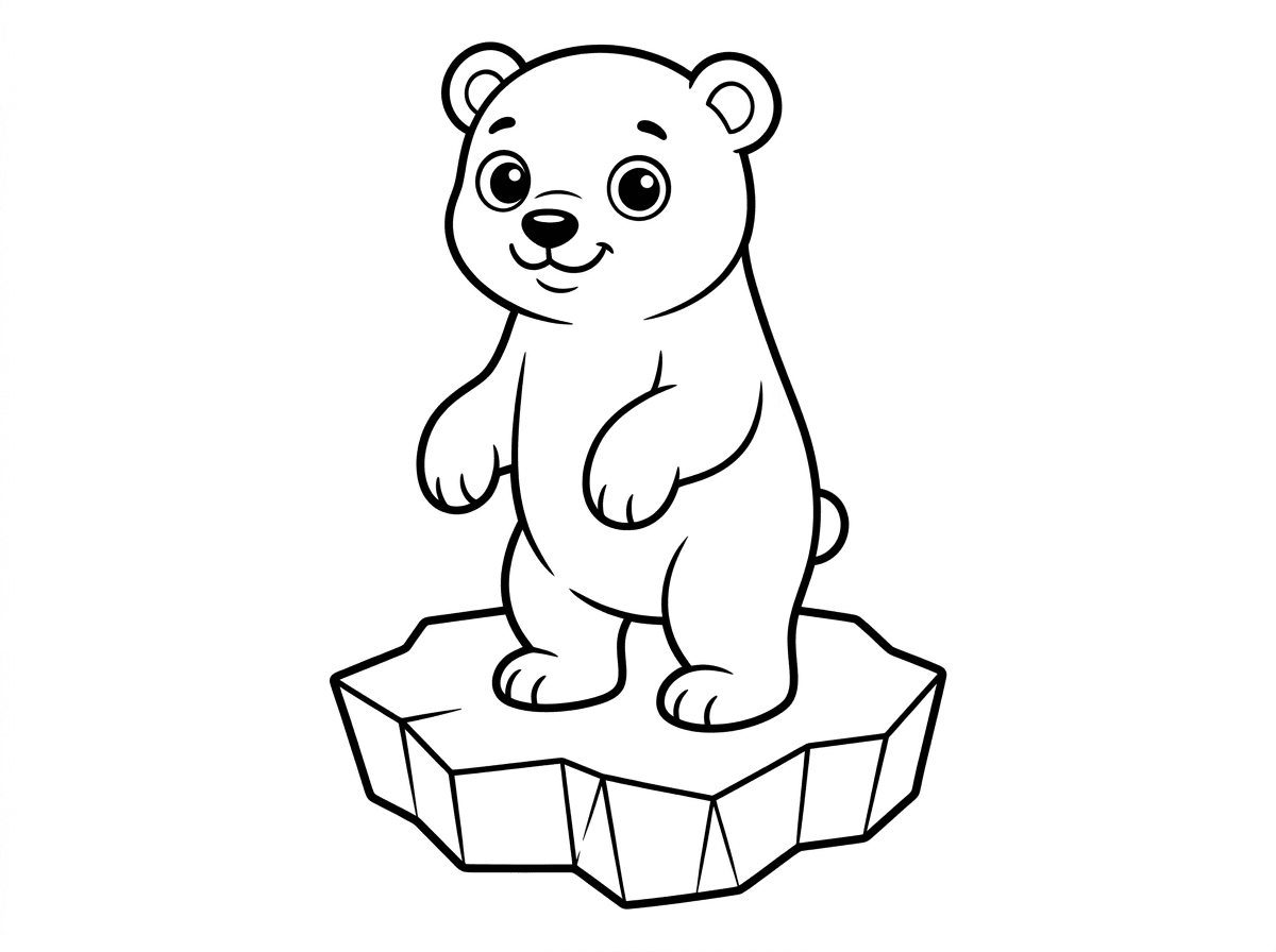 דב קוטב חמוד על קרחון