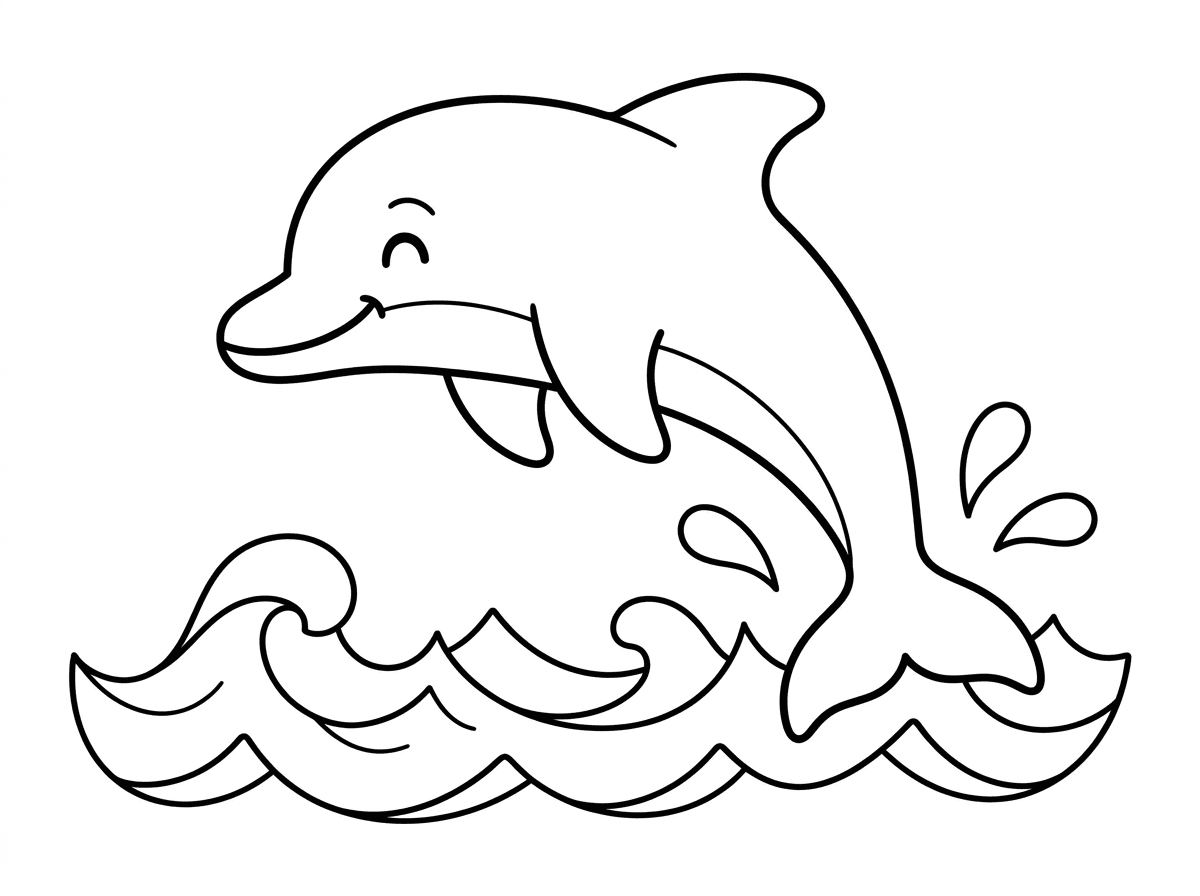 תצייר לי דף צביעה של דולפין