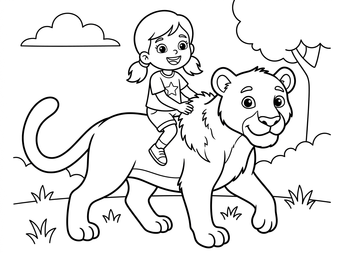 תן לי ציור של ילדה מנגנת על פנתר