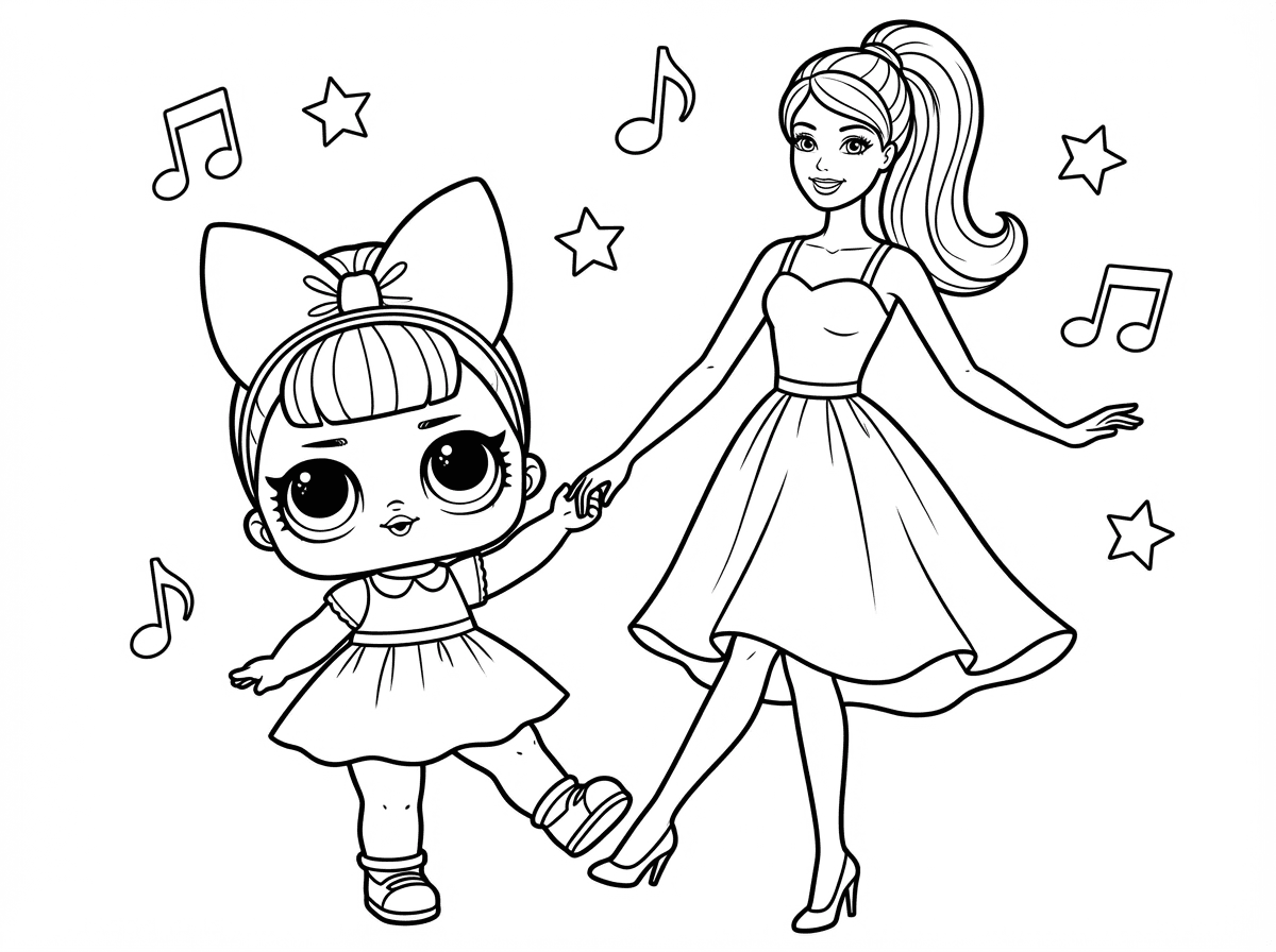 L.O.L and Barbie dancing together