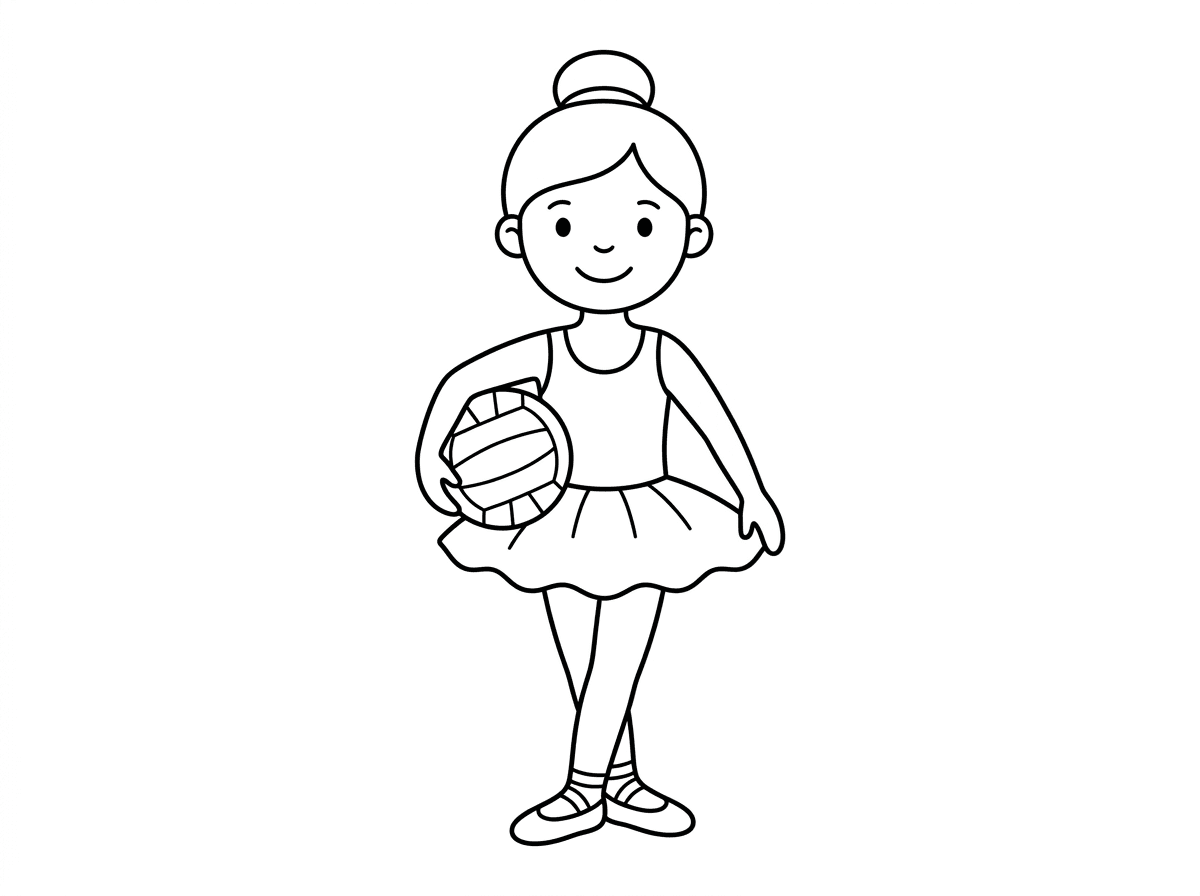 תוחל לצייר לי ציור של בלרינה שמחזיקה כדור נטבול