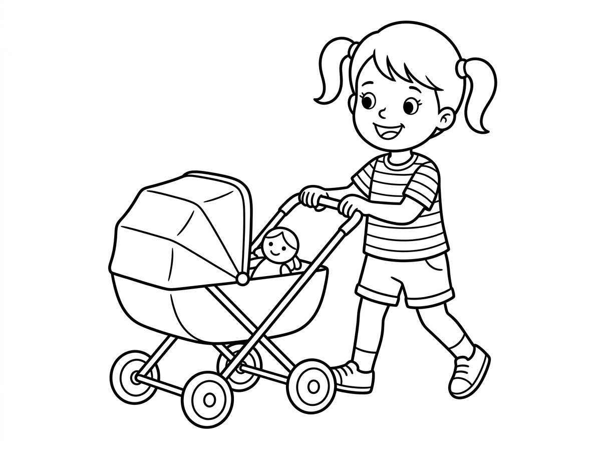 ילדה עם עגלה