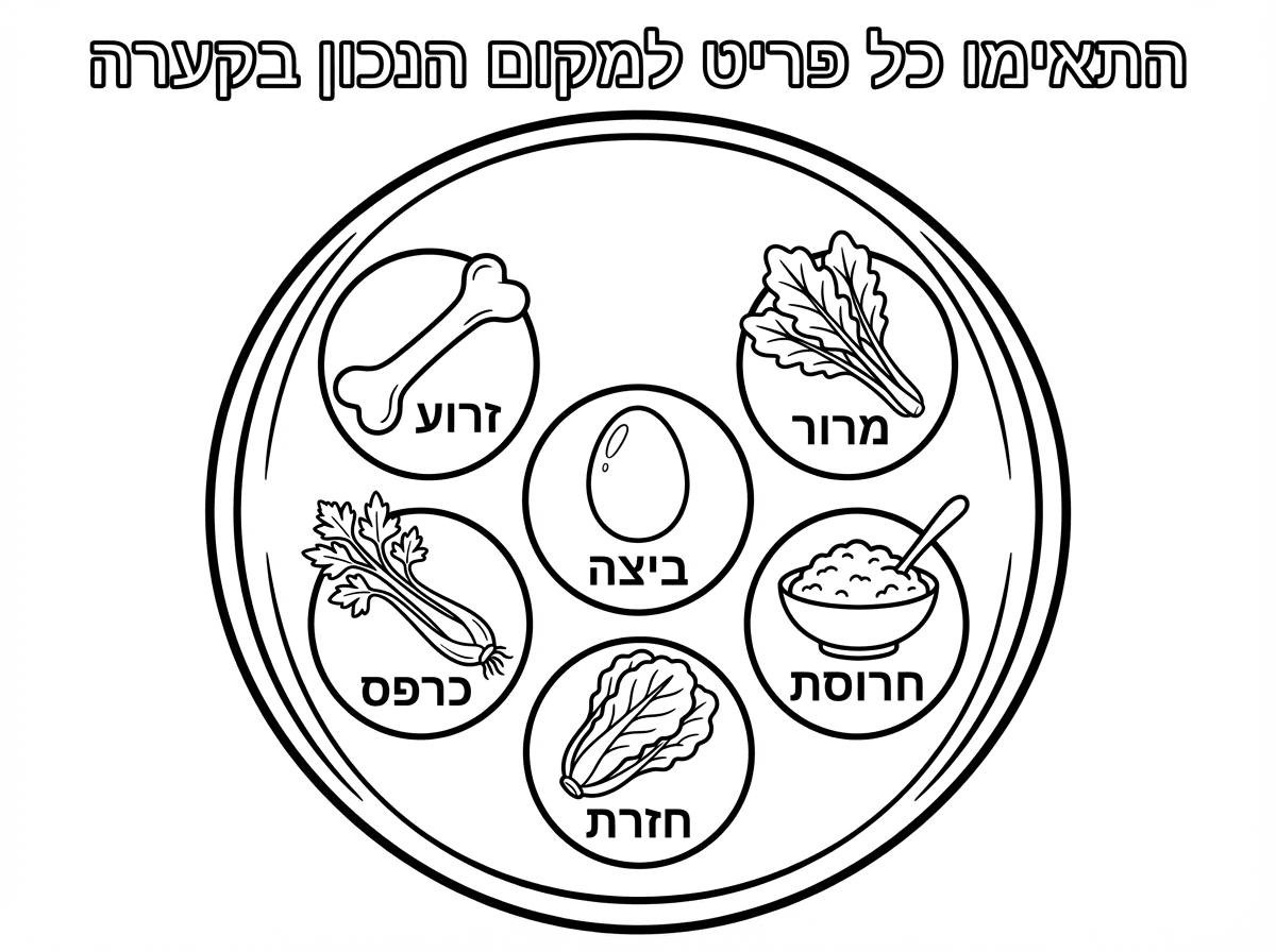 שבתוך הקערה יהיו גם הציורים וגם הכיתוב ומסביב יהיה ריק לבן חלק