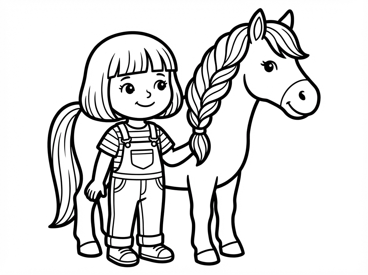 ילדה יפה מאוד עם סוסה יפהפה. הילדה בת 7. קארה פוני. הסוסה סוג של. פוני