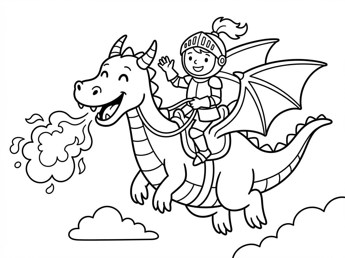 אביר על דרקון שיורק אש