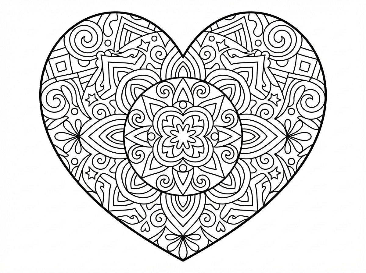 מנדלה מורכבת בצורת לב