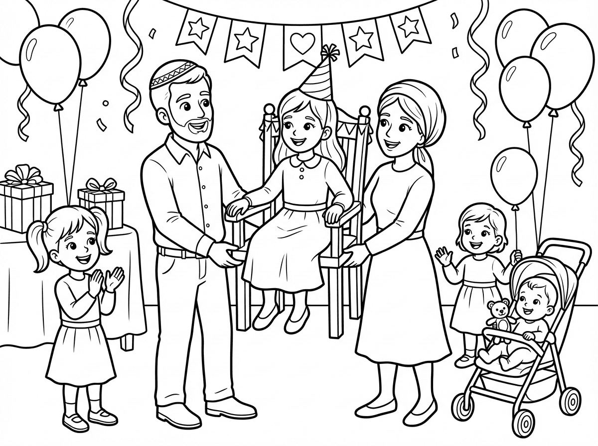 כן לפי התאור. אז יש את אבא ואמא. זוג דתי לאומי. וילדים אילה בת 7 יום הולדת ואז ילדה בת 4 ילדה בת 2 ותינוק בן חצי שנה