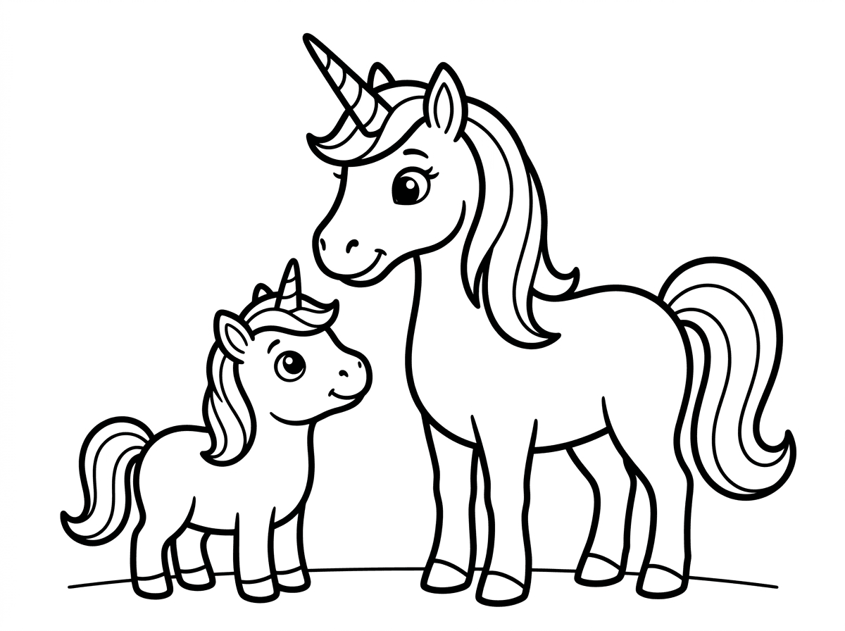 חד קרן קטנה וחד קרן גדולה אחד ליד השני