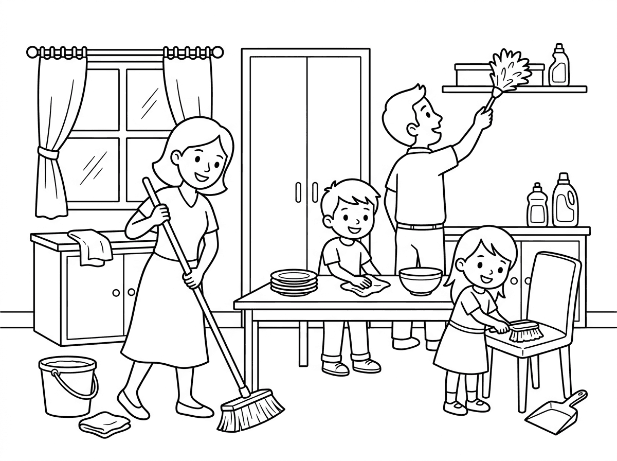 צייר לי ניקיון הבית לפסח