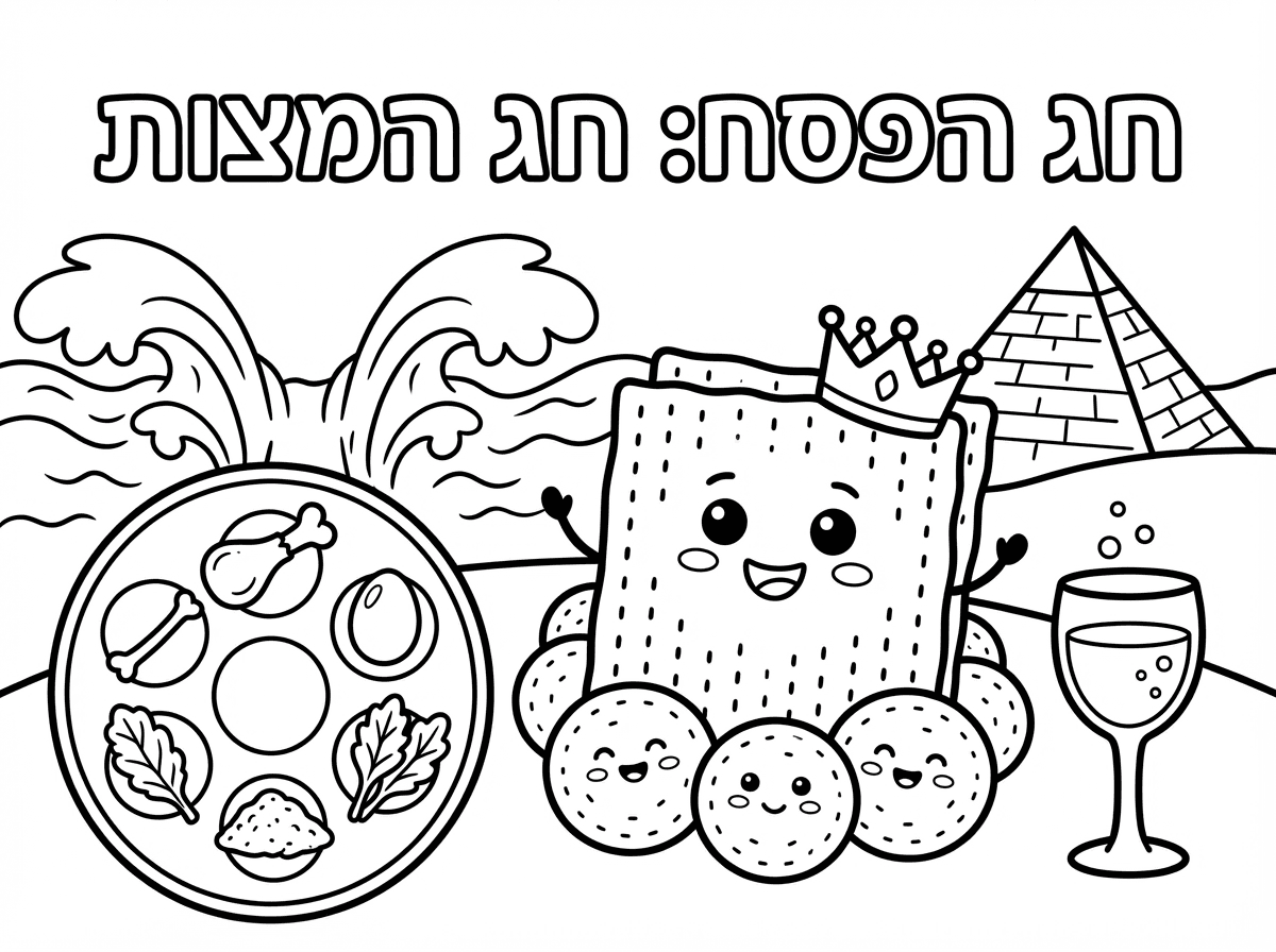 צור לי דף צביעה של  שם חג הפסח: חג המצות