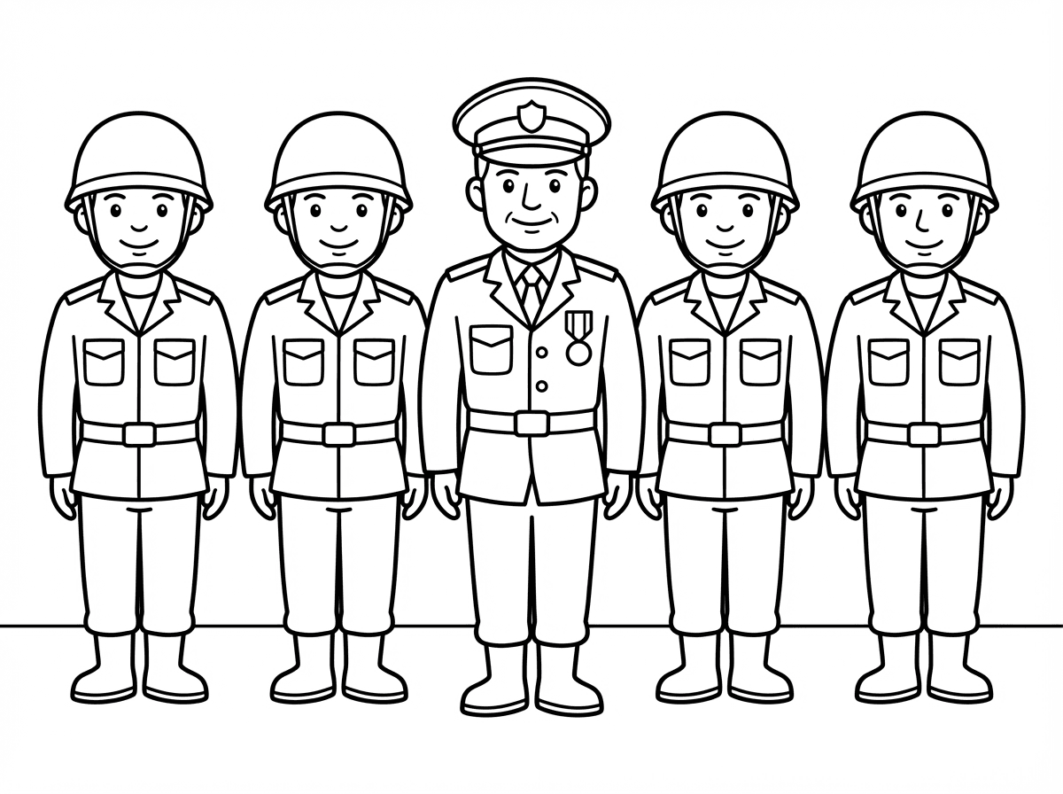 אני רוצה תמונה של 4 חיילים עם מפקד והמפקד באמצע