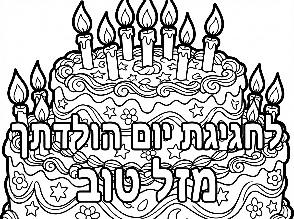 תכין לי דף עם עוגה ועליה נרות
ותרשום
לחגיגת יום הולדתך מזל טוב