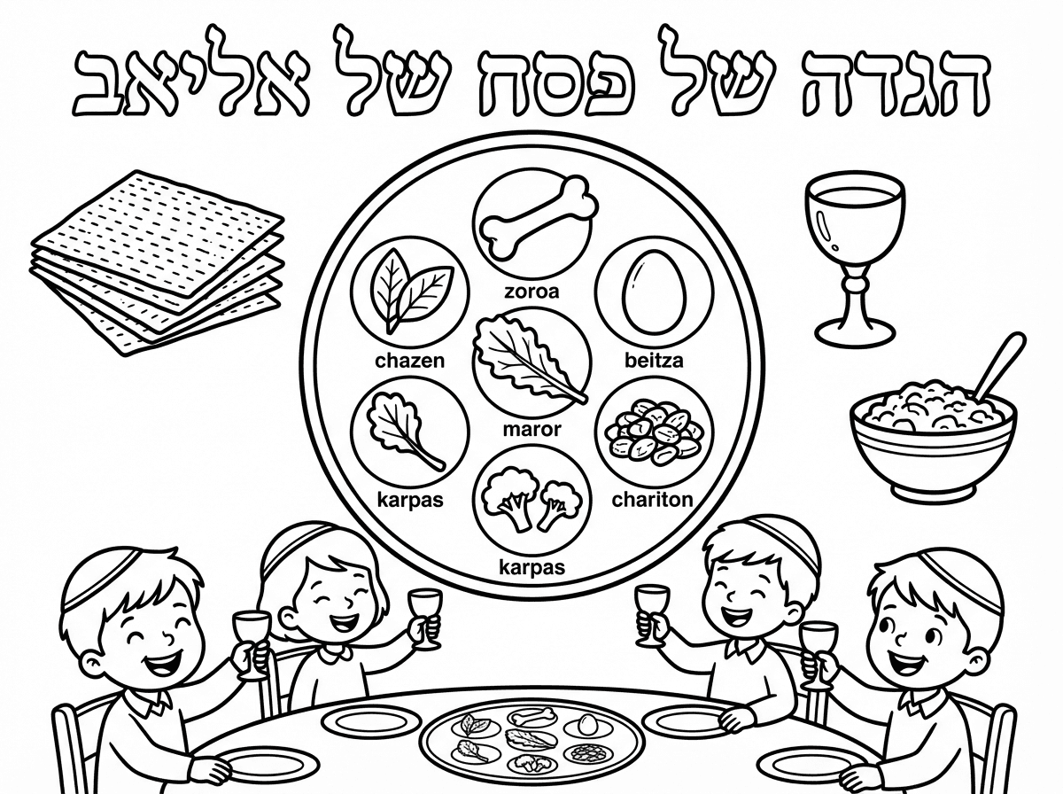 הגדה של פסח של אליאב 
Avec des dessins en rapport