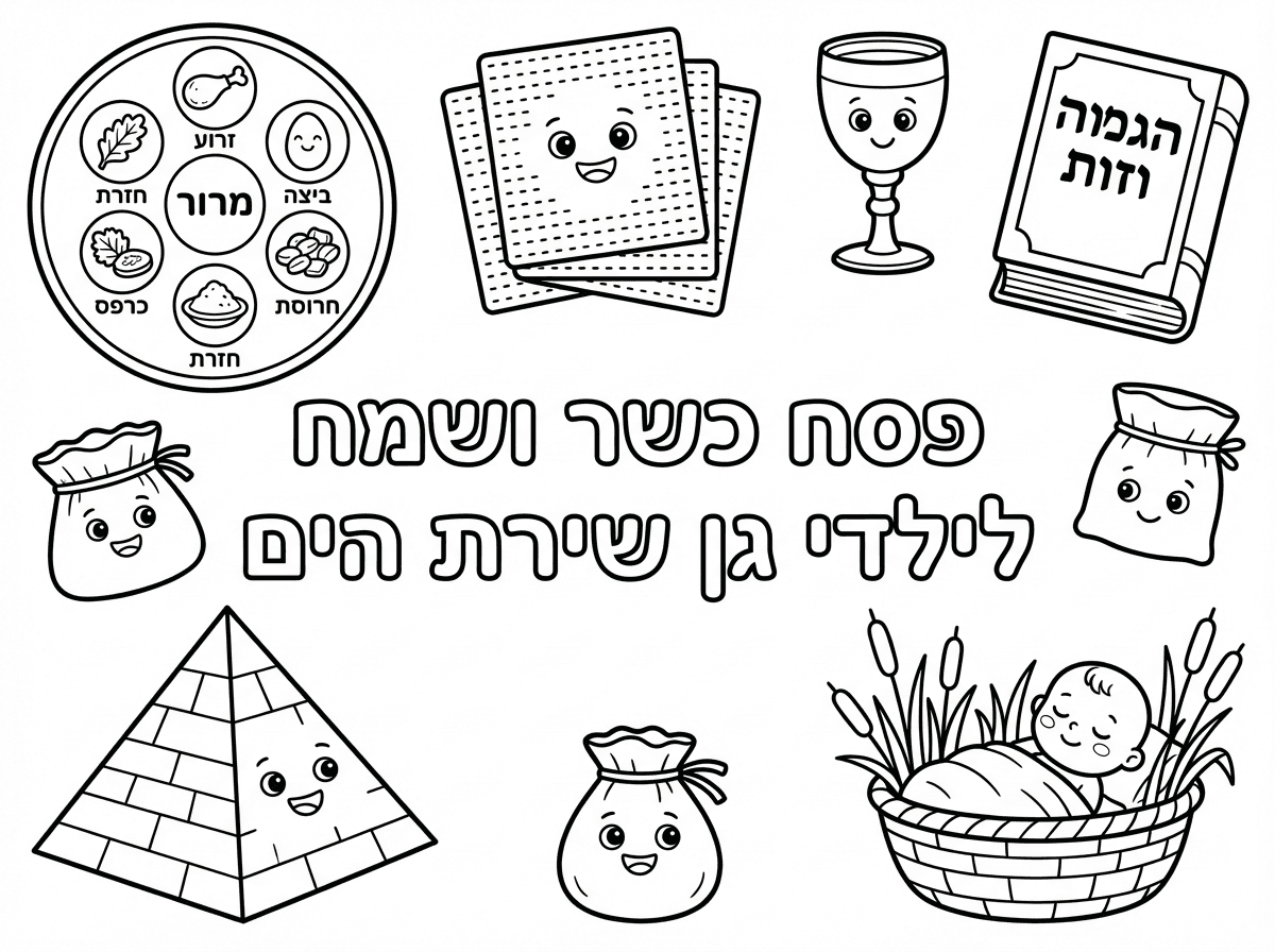 תעשה לי כזה דף ושיהיה כתוב פסח כשר ושמח לילדי גן שירת הים