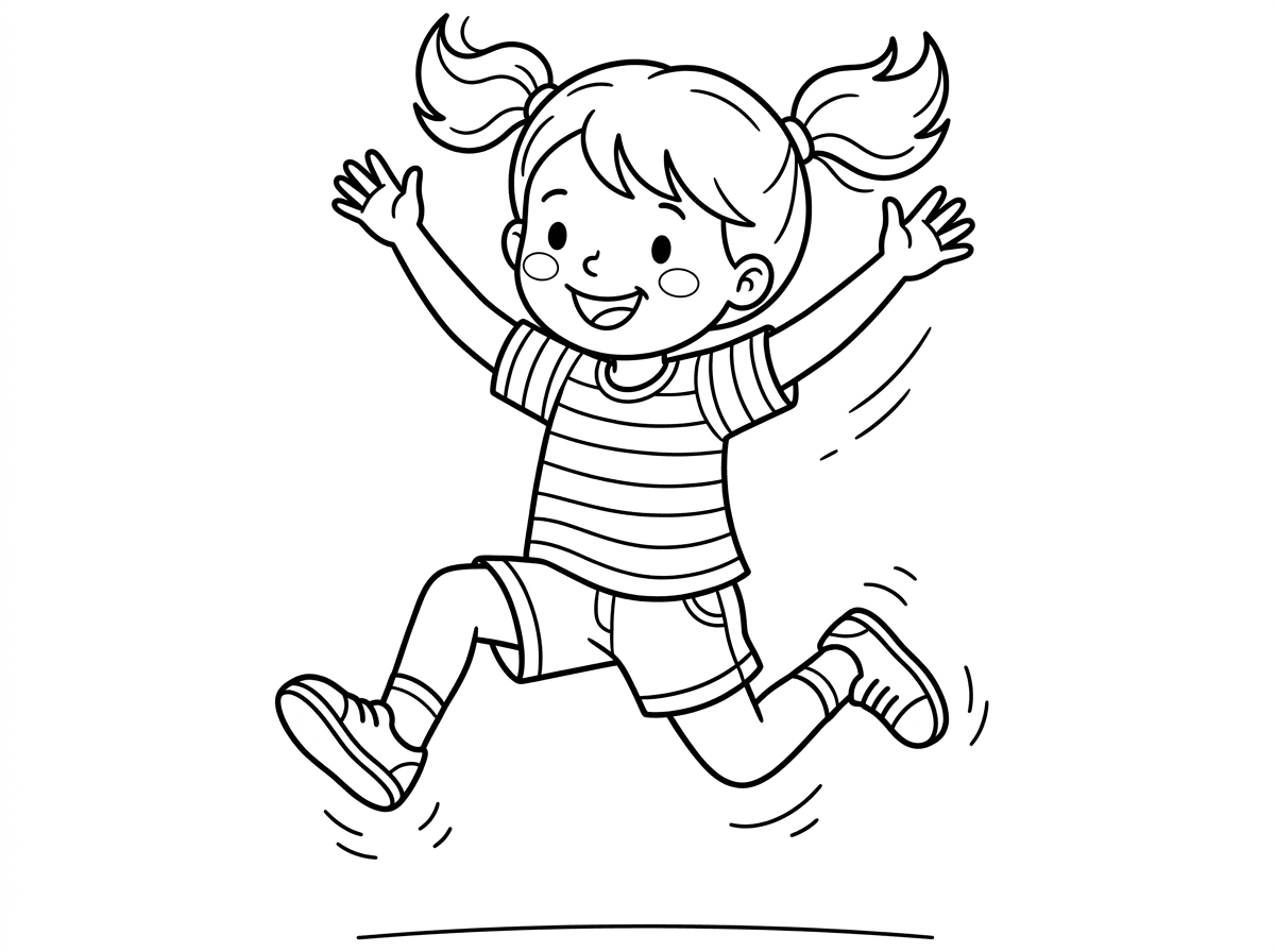 תעשה ציור של ילדה קופצת