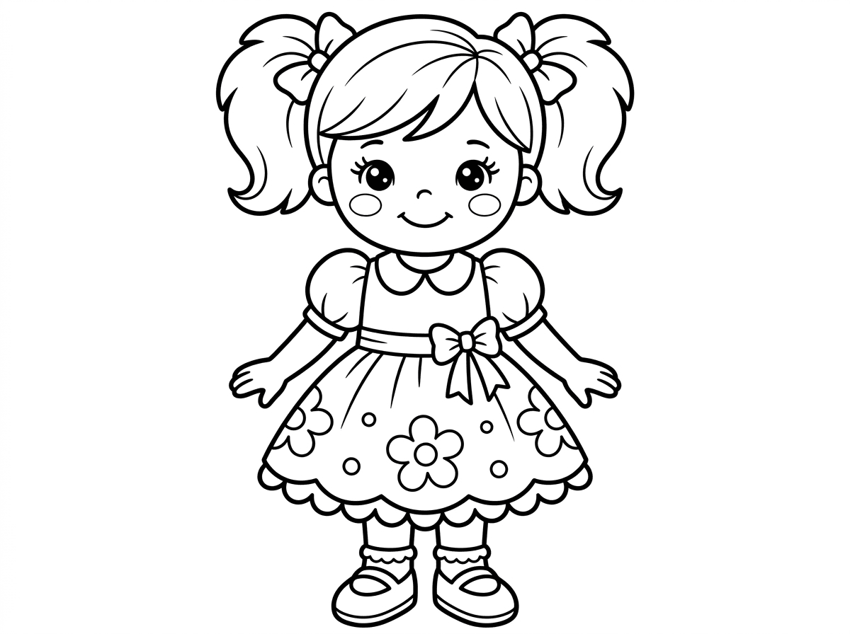 צור לי דף צביעה של בובה יפהפה